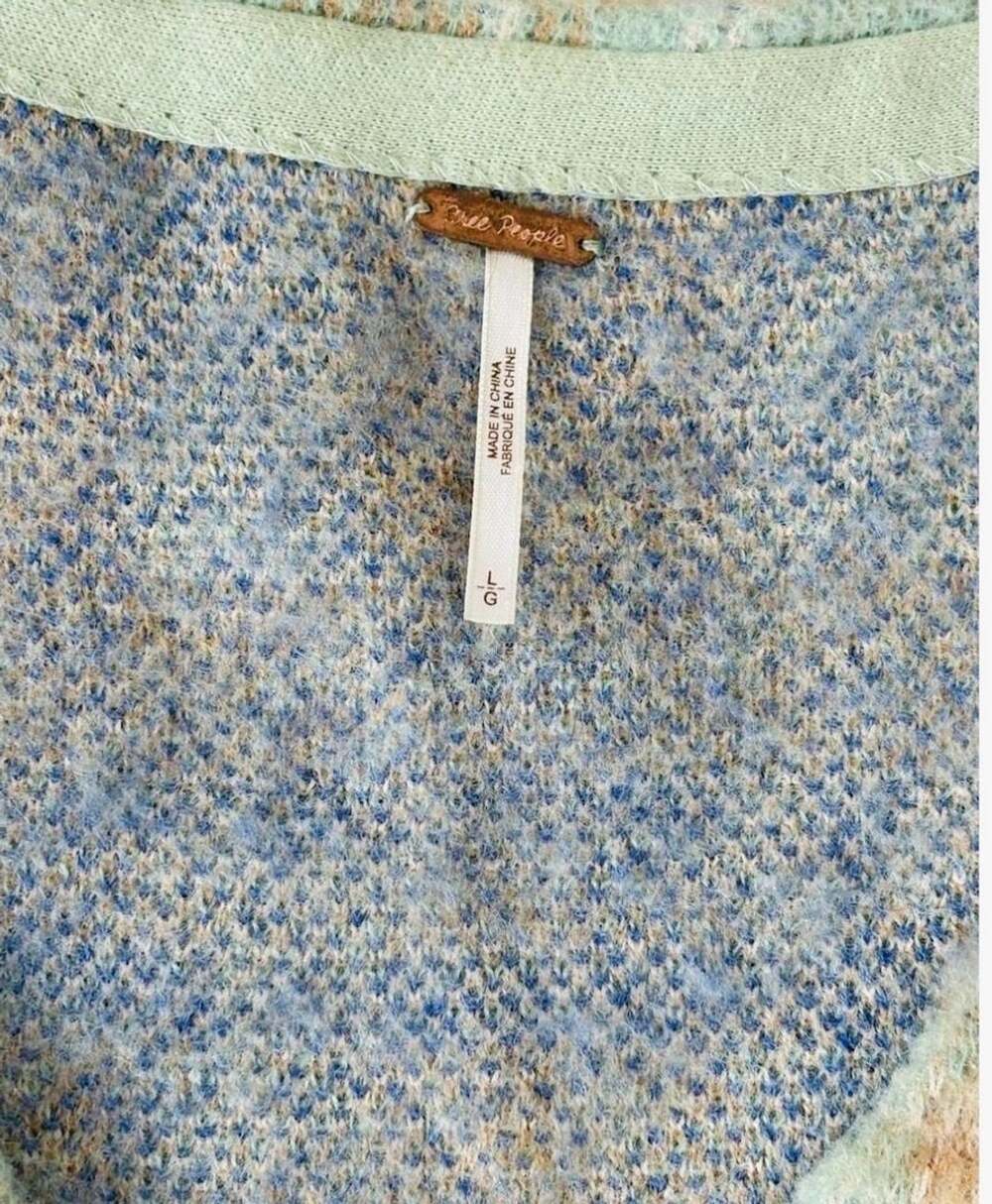 Free People Primrose Plaid Sweater V-Neck Oversized Heavy Knit Large - Picture 2 of 7